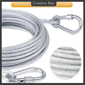 [Creative] 3-10M Double-Headed Dog Tie Out Cable Leash Raction Rope Metal Buckle Steel Wire Anti-Rust Training Collar Outdoor Dogs Strap