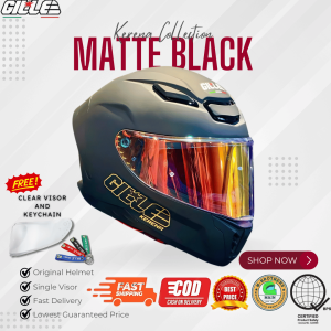 GILLE FF007 KERENA TWO TONE (SINGLE VISOR) Full Face Helmet for Motorcycle with Free Clear Visor Keychain