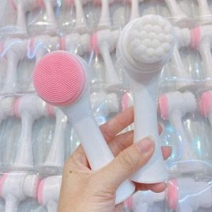 Cọ rửa mặt 2 đầu – Dụng cụ rửa mặt silicon 2 đầu làm sạch bụi bẩn và tẩy tế bào chết