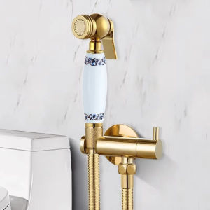LDIES Antique Bidet Sprayer Faucets Toilet Bidet Tap Single Cold Corner Valve Handheld Hygienic Shower Head Wash CarAirbrush Taps 7M3Y5