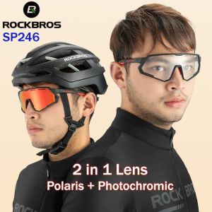 Rockbros SP246 Kacamata Sepeda 2 Lensa Polarized Photochromic Polaris