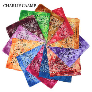 Cotton Tie Dye Cashew Flower Paisley Bandana Hip Hop Outdoor Riding Headscarf Mask Square Scarf Headband Gift For Men Boys Girls