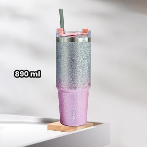 Aveline Stainless Tumbler Nexxio 890ml Hot and Cold BPA FRE/ Tumbler Glitter Stainless Steel Aesthetic