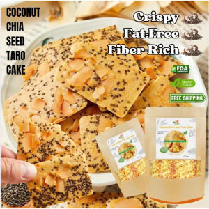 【BUY 1 TAKE 1】3F Food COCONUT CHIA SEED TARO CAKE - Biskut Chia Seed Kelapa Kurma Crispy - HALAI SNACK