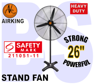 AIRKING Industrial Stand Fan 26". Home fan. 3 blades fan. strong & powerful. 3 speed. oscillation.