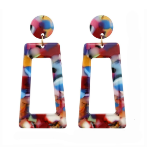 Elegant Trapezoid Earrings Acetate Women Earrings Handmade Earrings Acetate Texture Suitable for Office and Party Wear