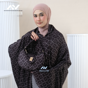 VINCOLLECTION -  Mukena Dewasa Santorini 2in1 Lasercut Kalyana Series