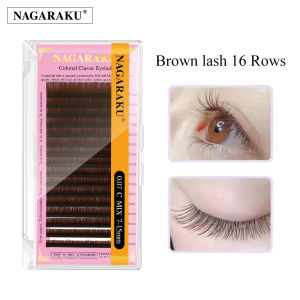 NAGARAKU  Brown False Eyelashes Lashes Mink Colored Eyelash Extension Fake Natural Brown Color Lash