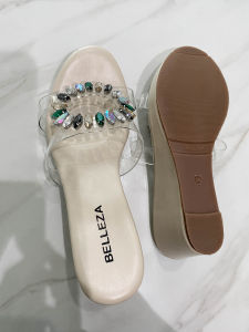 Belleza Odelia Sandal wedges perempuan premium terbaru sendal slop wanita murah kondangan kekinian