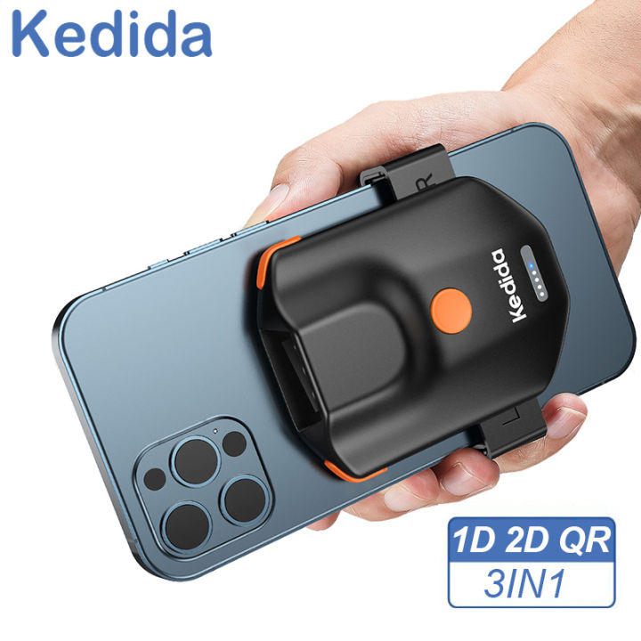 Kedida Portable 1D 2D Barcode Scanner Back Clip QR Code Reader Via ...