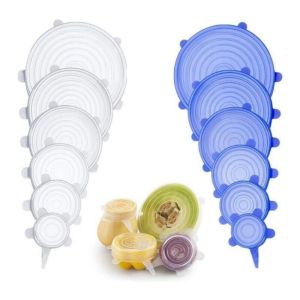 6 PCS Baby King Silicone Stretch Kitchen Food Lid Cover Lids Covers