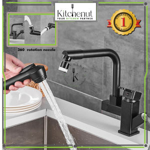 Kitchenut Flexible 2 Ways Copper Pull Out Nozzle Faucet and Dual Mode Bidet Spray