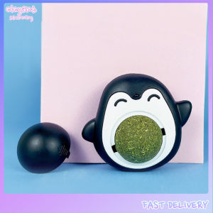 elegantstunning Cat Catnip Ball Penguin Shape 360 Degree Rotating Edible Ball Teeth Cleaning Molar Toy Pet Supplies