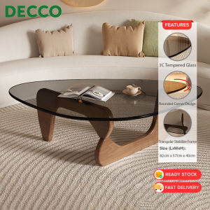 DECCO Tempered Glass Coffee Table Creative for Living Room Home Office Modern Simple Light Luxury Coffee Table Meja Kopi Kaca - Fulfilled by DECCO SHOP