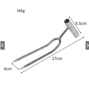 ส้อมพรวนดินสองง่ามมือถือ◆เหล็กหนา1.8มม.+ด้ามท่อกลม◆แรงทน>200N◆เหมาะสำหรับทำไร่-สวนครัว◆ กำจัดวัชพืช คลายดิน sharp