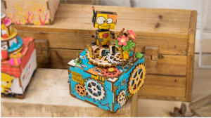 Gift Special - Moonlight Night - DIY Handmade puzzle pieces creative craft gift wooden music box gift carousel music box ornaments