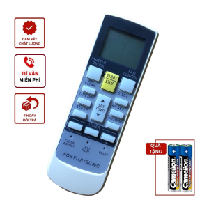 Điều khiển điều hòa Fujitsu mặt đen - REMOTE Điều khiển điều hòa Fujitsu mặt đen - ĐẦU BẤM Điều khiển điều hòa Fujitsu mặt đen - TẶNG KÈM PIN