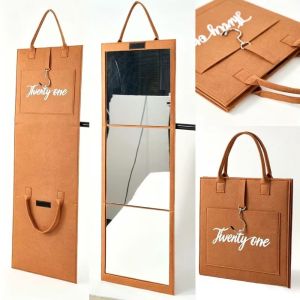 PRETTY Đa chức năng Gương soi toàn thân có thể gập lại Bảo vệ chu đáo Có thể nằm phẳng có thể đứng vững. Gương trang điểm Thiết bị cầm tay Giá đỡ gắn tường Gương soi toàn thân gấp gọn di động Ký túc xá