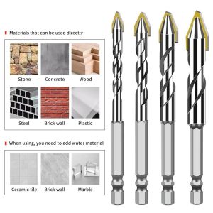 Bộ 4 mũi khoan lệch tâm XÁM 6mm 8mm 10mm 12mm chuôi lục giác - Tùng Thanh Kim Khí