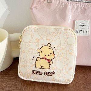 Cute Pochacco Bear Large Capacity Sanitary Napkin Storage Bags Girls Cartoon Physiological Period Tampon Organiser Bag Mini Bag