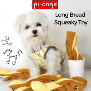 Dog Chew Toy Plush Long Bread Food and Treat Hidden Bite Toy Squeaky Sound Pet Toy for Puppy and Dog