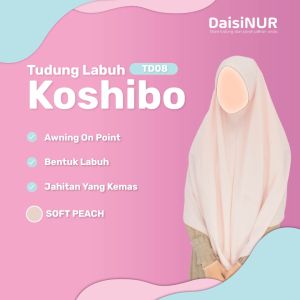 Tudung Labuh Koshibo Soft Peach 2Lapis Bidang 60inci Hijab Womens Clothing Heritage & Cultural Wear Muslim Wear
