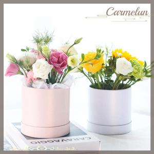 [Carmelun] กล่องของขวัญกระดาษแข็งทรงกลมขนาด12ซม. กล่องดอกไม้สำหรับงานเลี้ยงแต่งงานตกแต่งดอกไม้กุหลาบ