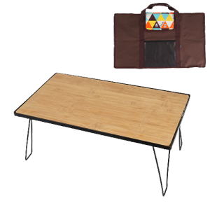 Bàn gấp mặt gỗ lưới sắt gấp gọn có túi đựng Kệ để đồ 1 - 2 tầng mặt gỗ kệ treo đồ cắm trại dã ngoại ngoài trời