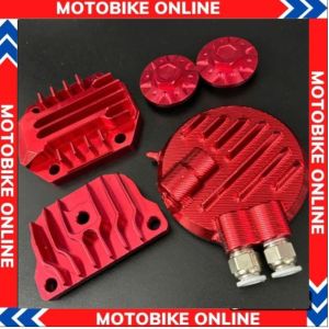 Bộ nắp đầu bò CNC (nắp lớn có ông thông hơi và cảm biến nhiệt FI) gắn Wave_Dream_màu đỏ