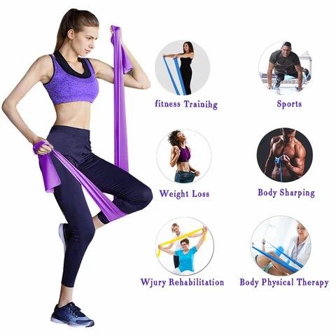 Karet Elastis Yoga Elastic Tension Resistance Band Gym Pilates