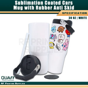 RF Printing Supplies - QUAFF Sublimation White Mug 30oz Anti-Slip Car Tumbler