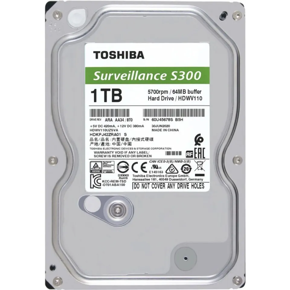 Toshiba S300 1TB Surveillance Hard Drive (HDWV110UZSVA) 3.5