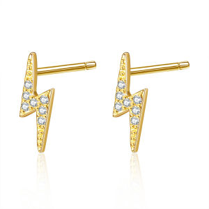 Simple Fashion Crystal Lightning Stud Earrings Women Exquisite Student Girlfriend Jewelry Accessories