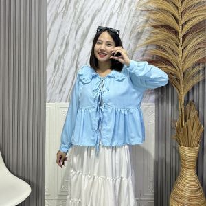 CRS - ELEA BLOUSE OUTER / KOREAN BLOUSE / BLOUSE LENGAN PANJANG / RIBBON PITA COQUETTE -PN