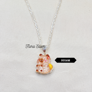 FLORA 0012M - [Có bán lẻ] Dây chuyền bạc ta mặt hình chuột lang Capybara dành cho bé