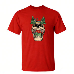[Local Stock] HBESTY  Skeleton Hammock Beer Skull Graphic T Shirt Men T Shirt Dark Humor Party Print Top Summer Chill Out Casual Wear Tops