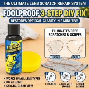 Glasses Scratch Remover Cream Lens Polishing Paste Anti-Scratch Care Solution Eyeglass Surface Cleaner Optical Lens Maintenance Glasses Cleaning Accessories Tool