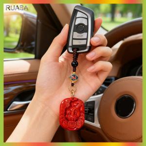 RUASA Trung Quốc Phong Cách Mười Hai Zodiac Pixiu Keychain Mặt Dây Chuyền Cho Phụ Nữ Người Đàn Ông May Mắn Màu Đỏ Pixiu Xe Keychain Tinh Tế Túi Trang Trí Phụ Kiện Quà Tặng