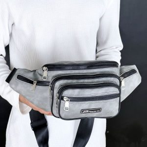 Tas Selempang Pinggang Pria Waistbag AR Apparel Waterproof Slingbag Seven Pocket PU Leather