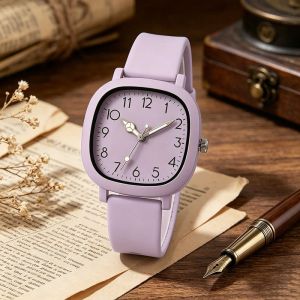 LAZ nigori thanh lịch mặt số vuông đồng hồ Analog có dây đeo bằng da cho phụ nữ phụ kiện thời trang phong cách cổ điển