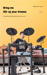 Minsine Electronic Drum Set Getting Started with Electric Drums for Adults and Children Electric Drums for Beginners Drums Percussion Instruments Jazz Drums Performance Folding Drum