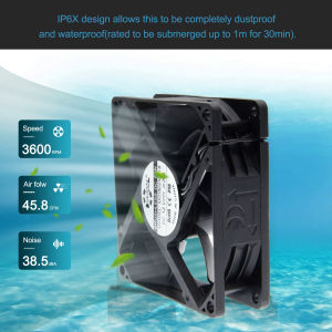 IP68 80มิลลิเมตร8เซนติเมตรกันน้ำกันฝุ่น DC 12โวลต์พัดลมระบายความร้อน80X80X25mm ลูกปืนคู่ขาพีซีคอมพิวเตอร์แชสซี PSU
