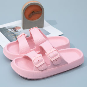 Double Buckle EVA Sandals for Couples Womens Beach Sandals Classic Mens Sandals