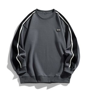 Sweater Polos Pria Lengan Panjang Distro Motif Print Basic Sweater Crewneck hoodie fleece sweatshirt W6982M