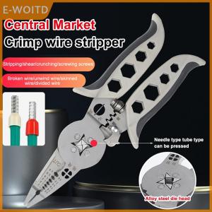 【E-WOITD】 Multifunctional Electrician Pliers Wire Stripper Wire Separator Cutting Winding Crimping Tool For Cable Repair Installation