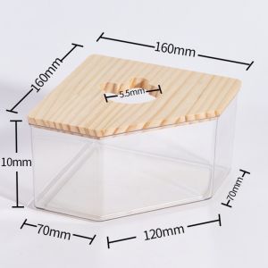 OKDEALS Clear Hamster Sand Bath Container Anti-spill Transparent Small Pet Bath Container Large Escape-Proof Hamster Sand Box Small Pet Supplies