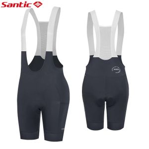 Santic Women Cycling Bib Shorts 6 Hours Riding 4D Padded Shockproof Breathable Sports Bike Shorts