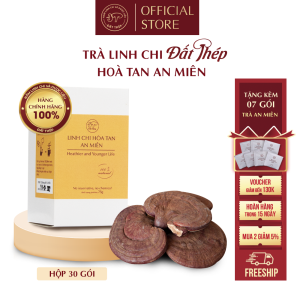 Trà Nấm Linh Chi Đất Thép Hòa Tan An Miên (3 loại: 8 gói - 15 gói - 30 gói) - Cải thiện giấc ngủ - Tăng sức đề kháng - Hàng chính hãng