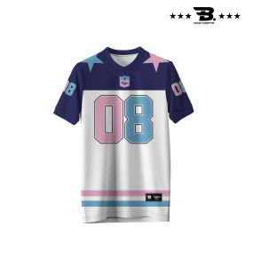 Baju Jersey Streetwear Milano 08 Blue White Premium Korean Style Retro Rugby Hockey Vintage NFL Bola Futssal