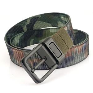 2025 New Rotating Pin Buckle Two color Nylon Dual Use Men Belt Leisure Versatile Woven Canvas Belts Belts 120cm Long Green